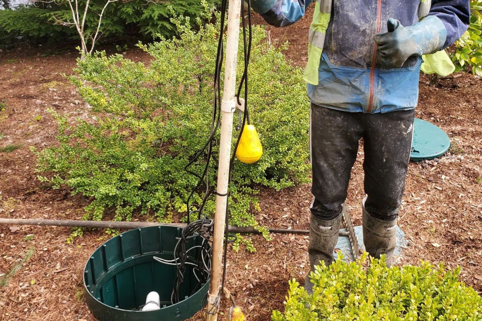Clearset VAC Truck Services employee performing a sewer line scoping